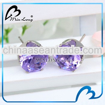 Lavender Zircon crystal Rhinestone Women Earrings Diamond Earrings