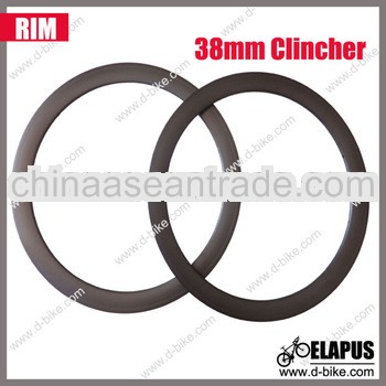 Light Weight carbon bicycle rim clincher 38mm pass EN standard