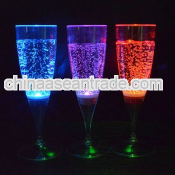 Liquid activate led champagne glasses plastic