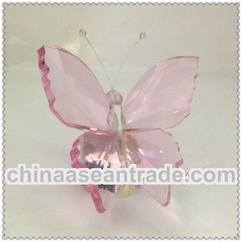 Luxurious design pink crystal butterfly for Valentine's Day gift