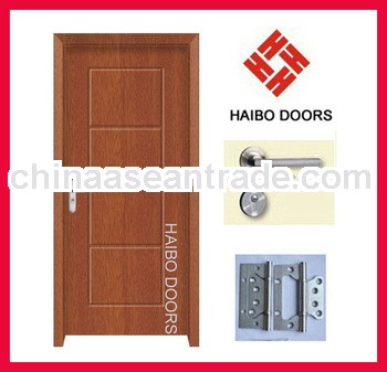 MDF PVC inner door with frame, casing, lock, hinges for room (HB-8035)