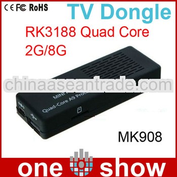 MK908 Quad Core RK3188 Cortex-A9 1.8GHz 2GB 8GB Bluetooth Android 4.0 mini PC android 4.2 mini pc mk