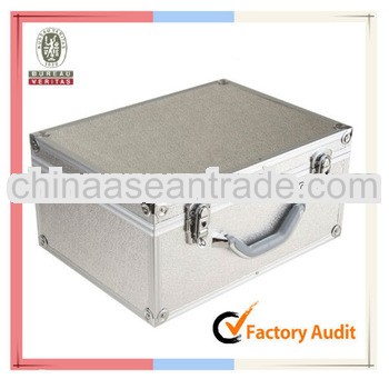 MLDGJ388 Custom-made China Manufacturer Big Empty Aluminum Beauty Silver Tool Case With EVA Edge