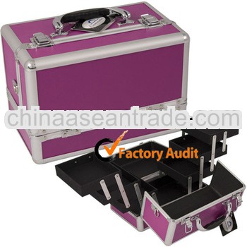 MLD-CC188 Purple Beauty Fashional Make up Cosmetic Tools Storage Box Vanity Case