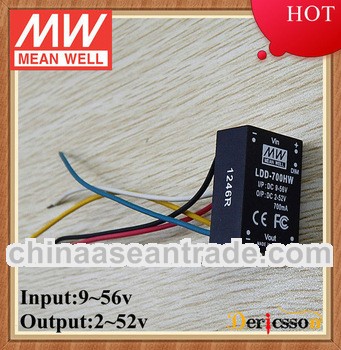 MW DC DC Converter with wire 9-56VDC Input 500mA 2-52V Output CE&FCC Led Driver LDD-500HW