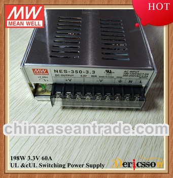 MW NES-350-3.3 60A UL CUL 200W 3.3V Switching Power Supply