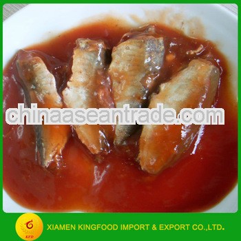 Mackerel fish canned in tomato sauce