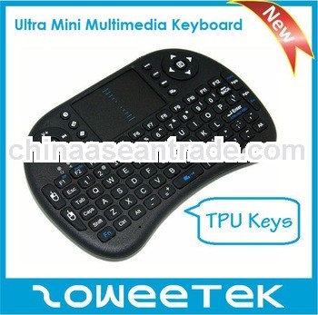 Metal dome Ultra Mini 2.4GHz Wireless Multimedia keyboard for Smart TV, STB,TV BOX.