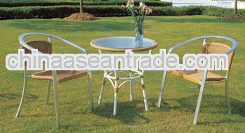 Metal gazebo furniture glass table and rattan set (DW-A03+DW-A003)