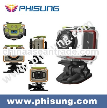 Mini dv with waterproof case/5.0mp cmos lens/1080p resolution