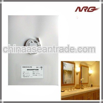 Mirror heater for hotel bathroom mirror