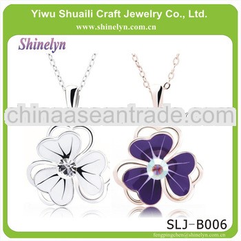 Most popular gold necklace jewelry rose flower design wholesale necklaces(SLJ-B006)