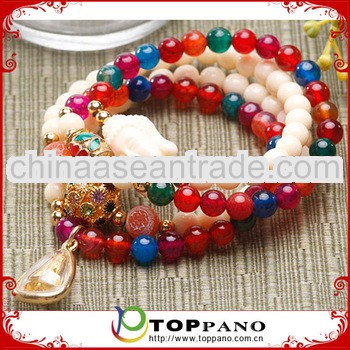 Multi color bead charm bracelet wholesale