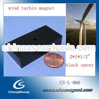 Neodymium Magnets for Wind Turbin 2x1x1/2" /w hole Epoxy Coated CS-L-066