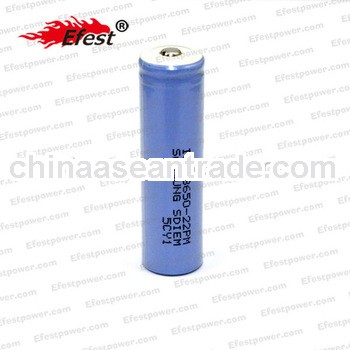 New ICR18650-22PM li-ion battery with button top --1pcs ecigs mods battery 18650 li-ion battery