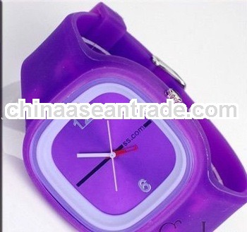 New fashion square wrist bracelet jelly watch silicone sport wristwatch