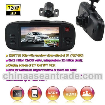 Newest 2.7 inches TFT 120 degree FULL HD 1080p with backup camera car DVR recorder