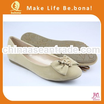 Newest Chinese OEM special tan girl flat shoes