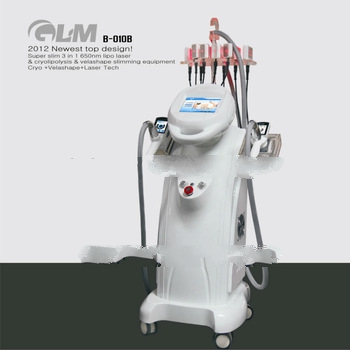 Newest High-Tech 3 in 1 Lipolaser+cryolipolysis+velashape vacuum roller slimming machine