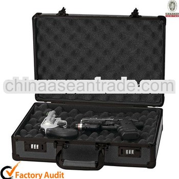 Newest Sturdy Aluminum Pistol Gun Case with Coded Locks and Sponge to Protect Guns