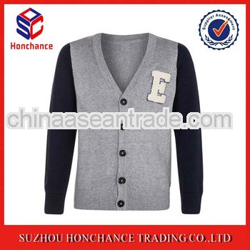 Novelty Design V-neck Faux Twinset Knitted Cardigan For Boys