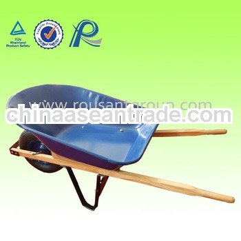 OEM avaliable metal tray&square wooden handle wheel barrow