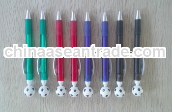 OEM cheap plastic pen with football on top