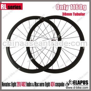 ONly 1160g/pair!! 38mm tubular cheap full carbon fiber bike wheels