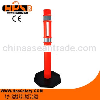 Obstacle Indication Reflective Traffic Delineator Post with Rubber Base