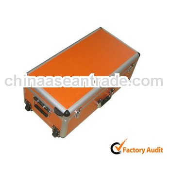 Orange Aluminum Frame Luggage Case With Trolley