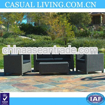 Outdoor Patio Furniture PE Wicker 4pcs Luxury Sofa Seating Set