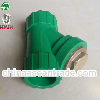 PP-R accessories plastic irrigation pipe fittings Water Filter for pipe fittings(brass plug)