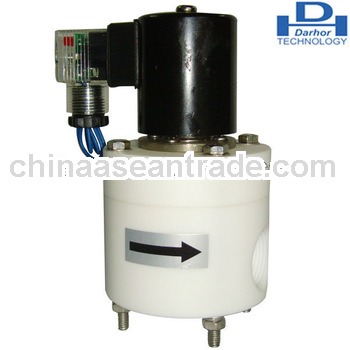 PTFE plastic solenoid valve for corrosive liquid/gas