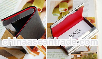 PU Stainless Iron Business Card Case for Gift