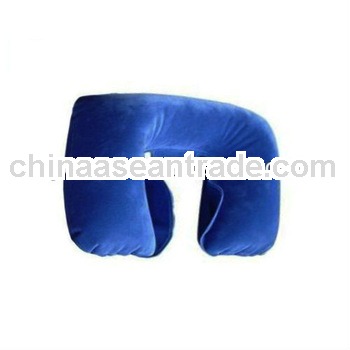 PVC Inflatable Flocked Neck Pillow