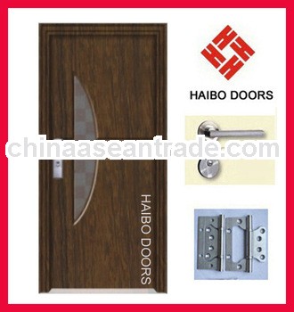 PVC glass door with frame, casing, lock, hinges for room (HB-8178)