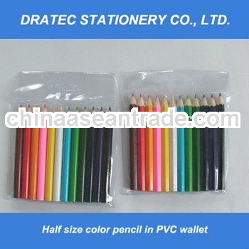 PVC wallet pack, 3.5" half size wooden color pencil