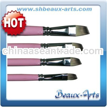 Paint supplies-Bicolor Synthetic Angular Brush with Long,purple lacquered handle