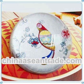 Painting Crystal Chinese Dome Paperweght for New Year Souvenirs