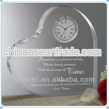 Personality Heart Crystal Clock Souvenir For Wedding Gifts