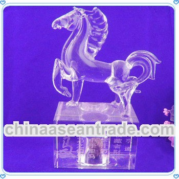 Personalized Engraving Crystal Zodiac Horse for New Year Decoration