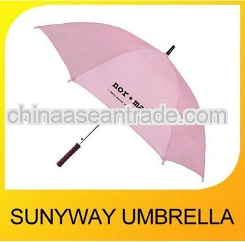 Pink Lady's golf umbrella with wooden handle