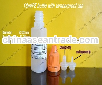 Plastic E-cigarette Tamperproof cap Dropper Bottle 15ml