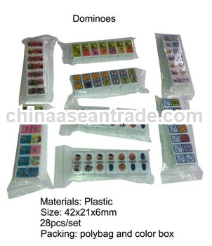Plastic domino game set color domino
