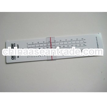 Plastic measuring slide ruler