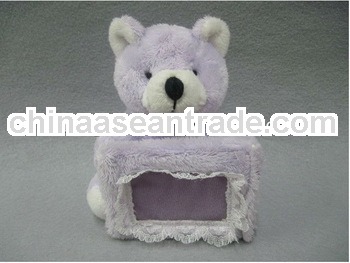 Plush purple teddy bear 10x20 opening picture or photo frame