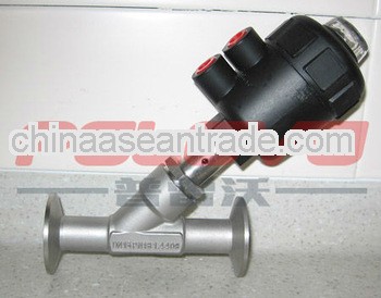 Pneumatic clamp sanitary angle valves