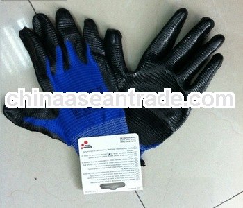 Polyester Industrial Nitrile Coated Labour Protection Glove