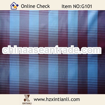 Polyester Plaid Down Jacket Liner Lining Fabric Factory