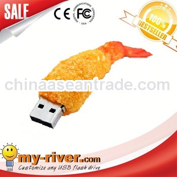 Popular Customized Promotional Gift crispy shrimp usb flash drive